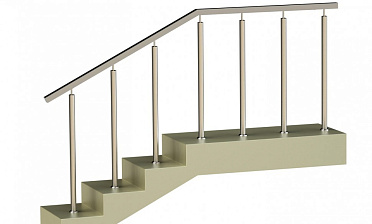 Ограждения с квадратным поручнем со стойками в каждую ступень без ригелей купить в Казани