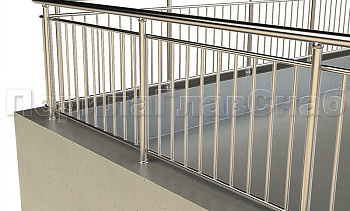 Ограждение кровли с вертикальным заполнением в Казани. Готовые проекты ПерилаГлавСнаб Ограждение кровли с вертикальным заполнением в Казани. Готовые проекты ПерилаГлавСнаб