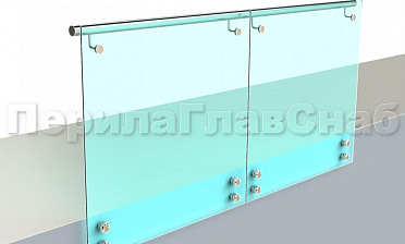 Ограждение с поручнем на выносе на точечном креплении купить в Казани
