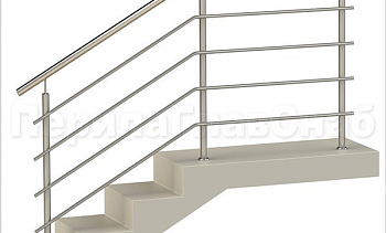 Четыре ригеля на сварке, круглый поручень и круглые стойки для крыльца в Казани. Готовые проекты ПерилаГлавСнаб