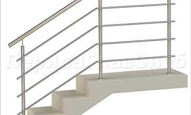 Четыре ригеля на сварке, круглый поручень и круглые стойки для крыльца купить в Казани