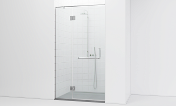 Комплект фурнитуры для душевой перегородки в проеме на профиле с глухим стеклом и дверью t561-1 в Казани. Готовые проекты ПерилаГлавСнаб