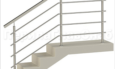 Четыре ригеля на держателях, квадратный поручень и круглые стойки купить в Казани