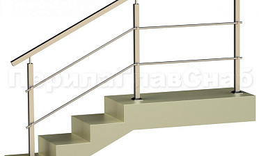 Два ригеля на держателях, квадратные поручень и стойки купить в Казани