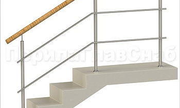 Два ригеля на сварке, круглый пластиковый поручень и круглые стойки в Казани. Готовые проекты ПерилаГлавСнаб