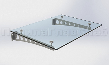 Стеклянный козырек на консоли из листа купить в Казани