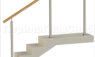 Нержавеющие ограждения без ригелей с квадратным деревянным поручнем и квадратными стойками купить в Казани