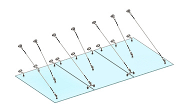 Комплект фурнитуры для козырька 1800х3700 (на вантах/тягах) k671-18-37 купить в Казани