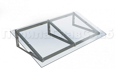 Козырек на треугольном скате из поликарбоната купить в Казани