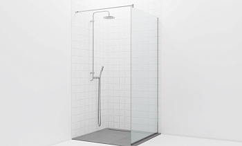 Стационарная душевая перегородка на профиле t581-1 в Казани. Готовые проекты ПерилаГлавСнаб