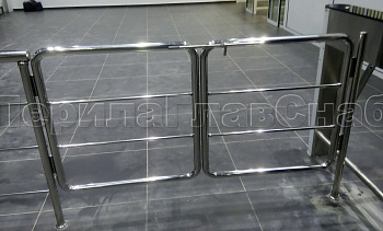 Нержавеющие двустворчатые калитки с горизонтальным заполнением в Казани. Готовые проекты ПерилаГлавСнаб