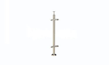 Стойка круглая  Ø38.1: 2 пластинчатых стеклодержателя, полированная, высота 950 мм (AISI 304) k729 купить в Казани