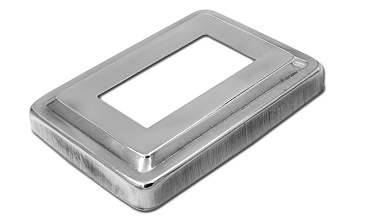 Низ стойки фигурный под трубу 31х61 мм, 105х75х0.4, высота 16 мм, полированный (AISI 304) k377 купить в Казани Низ стойки фигурный под трубу 31х61 мм, 105х75х0.4, высота 16 мм, полированный (AISI 304) k377 купить в Казани