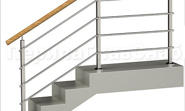 Четыре ригеля на держателях, круглый пластиковый поручень и квадратные стойки купить в Казани