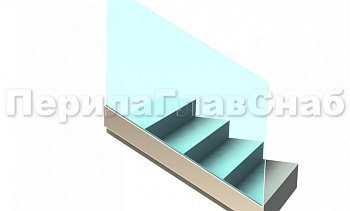 Ограждение без поручня на профиле на лестнице в Казани. Готовые проекты ПерилаГлавСнаб