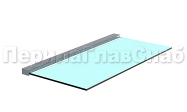 Козырек на алюминиевом профиле ,вынос до 950мм k671-100-1.2 купить в Казани