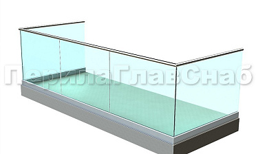 Ограждение на несущем стекле на алюминиевом профиле для балкона купить в Казани