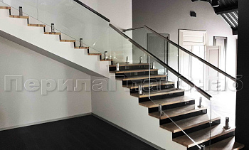 Стеклянные перила для колодезных лестниц в Казани. Готовые проекты ПерилаГлавСнаб