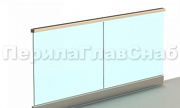 Ограждение с профильным поручнем с пазом в зажимном профиле купить в Казани