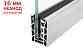 Комплект профиля зажимного для стекла 16мм и 8+8 , без отверстий, НЕАНОД. алюминий 100х60мм, т100-4-16 