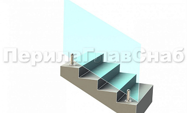 Ограждение без поручня на министойках на лестнице купить в Казани