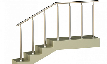 Ограждения со стойками в каждую ступень без ригелей в Казани. Готовые проекты ПерилаГлавСнаб