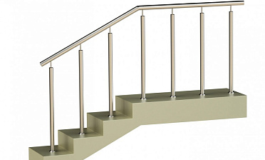 Ограждения со стойками в каждую ступень без ригелей купить в Казани