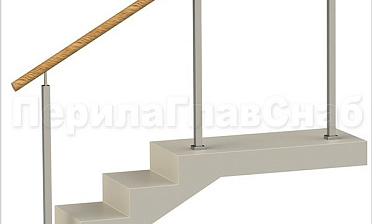 Нержавеющие ограждения без ригелей с пластиковым поручнем и квадратными стойками купить в Казани