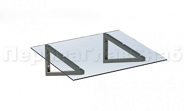 Консольный навес из поликарбоната выносной прямой треуголки купить в Казани