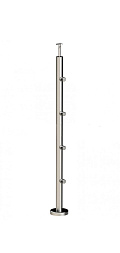 Стойка круглая Ø38.1: 4 ригеледержателя, полированная, высота 950 мм (AISI 304) k714 купить в Казани