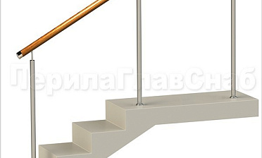 Нержавеющие ограждения без ригелей с деревянным поручнем купить в Казани