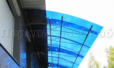 Козырек на каркасе из поликарбоната купить в Казани