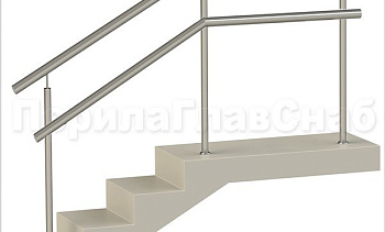 Нержавеющие ограждения с детским поручнем без ригелей в Казани. Готовые проекты ПерилаГлавСнаб