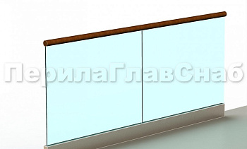 Ограждение с деревянным поручнем на профиле в Казани. Готовые проекты ПерилаГлавСнаб