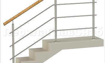 Три ригеля на сварке, круглый пластиковый поручень и круглые стойки в Казани. Готовые проекты ПерилаГлавСнаб