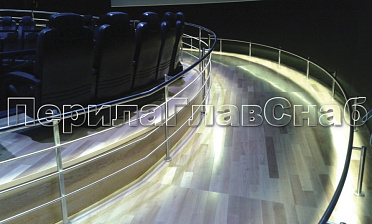 Ограждение со светильниками, встроенными в поручень купить в Казани