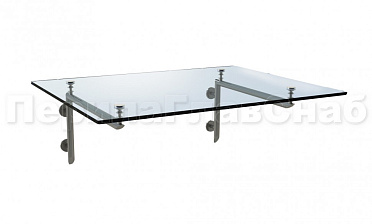 Стеклянный консольный навес на Г-образном каркасе - вариант 2 купить в Казани