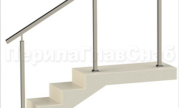 Ограждения без ригелей с квадратным поручнем и квадратными стойками в Казани. Готовые проекты ПерилаГлавСнаб