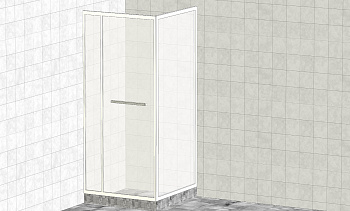 Комплект душевой с внутренней подвижной дверью, толщина стекла 8мм, 900х900х2000, aisi 304, полированная t470 PSS в Казани. Готовые проекты ПерилаГлавСнаб