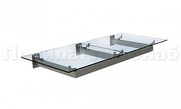 Стеклянный козырек на прямом каркасе купить в Казани