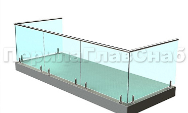 Балконные ограждения из стекла на министойках купить в Казани