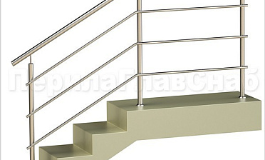 Три ригеля на сварке, круглый поручень и круглые стойки для крыльца купить в Казани