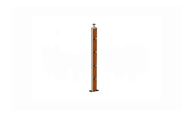 Дизайнерская плоская комбинированная стойка в сборе из шлифованной нержавеющей стали и древесины дуба с четырьмя ригеледержателями k742-2 купить в Казани Дизайнерская плоская комбинированная стойка в сборе из шлифованной нержавеющей стали и древесины дуба с четырьмя ригеледержателями k742-2 купить в Казани