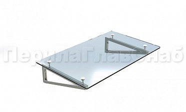 Стеклянный козырек на консоли из трубы купить в Казани