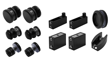 Комплект раздвижной системы для стеклянной душевой, нержавеющая сталь AISI 304, черная t401 BL купить в Казани