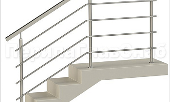 Четыре ригеля на сварке, квадратный поручень и круглые стойки в Казани. Готовые проекты ПерилаГлавСнаб