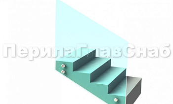 Ограждение без поручня на точечном креплении на лестнице в Казани. Готовые проекты ПерилаГлавСнаб