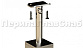 Готовая стойка 40х40х950 мм, деревянная, со вставками из нержавеющей стали 2х100 мм с 4 зажимными стеклодержателями k740-3