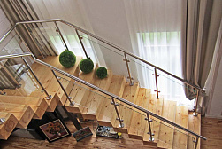 Ограждения из нержавейки со стеклом в Казани. Готовые проекты ПерилаГлавСнаб - фото 13