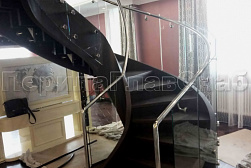 Стеклянные перила для винтовых лестниц в Казани. Готовые проекты ПерилаГлавСнаб - фото 10